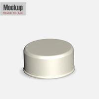 Gray metallic round tin can with pull tab. Hi-angle view. Photorealistic packaging mockup template. Contains an accurate mesh to wrap your artwork with the correct envelope distortionLow-profile matte photo