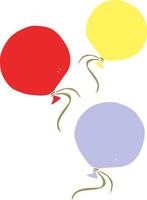 flat color illustration of a cartoon balloons vector