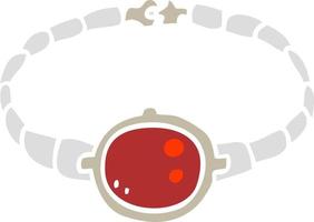 flat color illustration of a cartoon ruby bracelet vector