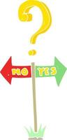 flat color illustration of a cartoon yes and no sign vector