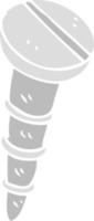 flat color illustration of a cartoon screw vector