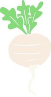 flat color illustration of a cartoon turnip vector