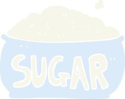 flat color illustration of a cartoon sugar bowl vector