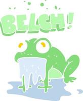 flat color illustration of a cartoon gross little frog vector