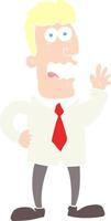 flat color illustration of a cartoon businessman vector