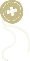 flat color illustration of a cartoon button vector