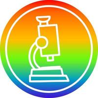 microscope and slide circular in rainbow spectrum vector