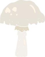 flat color illustration of a cartoon mushroom vector