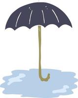 flat color illustration of a cartoon wet umbrella vector