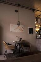 Empty cafe or bar interior, daytime photo