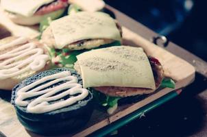 Vintage hamburger food photo