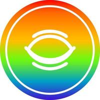closed eye circular in rainbow spectrum vector