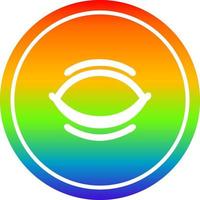 ojo cerrado circular en el espectro del arco iris vector