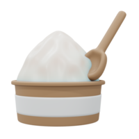 rendu 3d pour aller tasse de glace au lait glace molle isolée sur blanc. style de dessin animé de rendu 3d. png