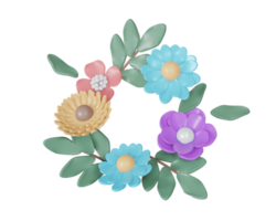 guirlande fleur rendu 3d png