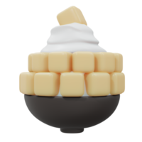 bingsu mango 3d render png