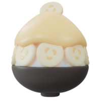 rendering 3d di banana bingsu png