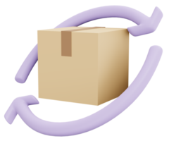 Box icon shipping 3d render isolated on background png