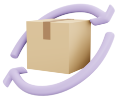 icono de caja de envío 3D Render aislado en el fondo png