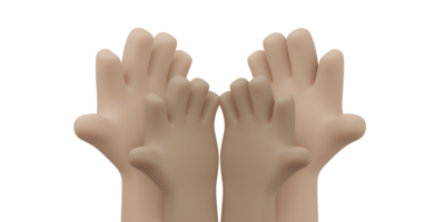 Raise hand 3d render png