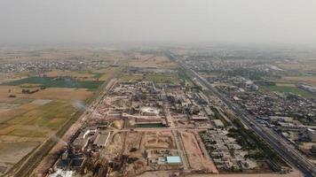 Aerial view of Kala Shah Kaku Village of Punjab Pakistan photo