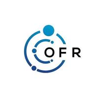 OFR letter technology logo design on white background. OFR creative initials letter IT logo concept. OFR letter design. vector