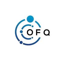 OFQ letter technology logo design on white background. OFQ creative initials letter IT logo concept. OFQ letter design. vector