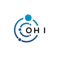 diseño de logotipo de tecnología de letras ohi sobre fondo blanco. ohi letras iniciales creativas concepto de logotipo. ohi diseño de letras. vector