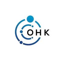 diseño de logotipo de tecnología de letras ohk sobre fondo blanco. ohk letras iniciales creativas concepto de logotipo. diseño de letras ohk. vector