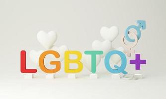 Hands holding, LGBTQ people isolated. cartoon character with globe. Concept of homosexual, gay community, tolerant LGBTQ society. Lesbians and gays as representatives of LGBT people. -3d render photo