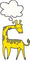 cartoon giraffe and thought bubble vector