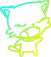 cold gradient line drawing cute cat talking vector