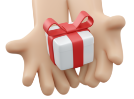 Hand Holding gift isolated on background 3d render png