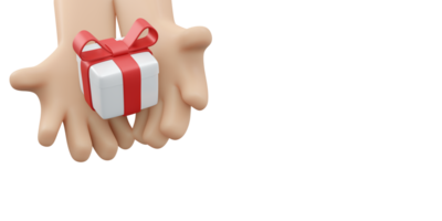 Hand, die Geschenk 3d hält png