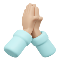 mão rezando renderização 3d png
