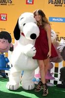 LOS ANGELES, NOV 1 - Snoopy, Sofia Reyes at the The Peanuts Movie Los Angeles Premiere at the Village Theater on November 1, 2015 in Westwood, CA photo