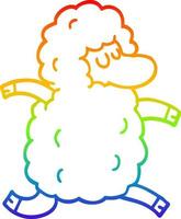 rainbow gradient line drawing cartoon black sheep vector