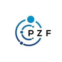PZF letter technology logo design on white background. PZF creative initials letter IT logo concept. PZF letter design. vector