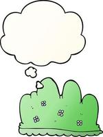 cartoon hedge and thought bubble in smooth gradient style vector