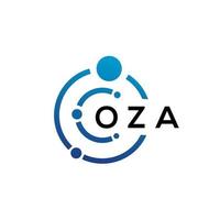 OZA letter technology logo design on white background. OZA creative initials letter IT logo concept. OZA letter design. vector