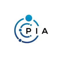 PIA letter technology logo design on white background. PIA creative initials letter IT logo concept. PIA letter design. vector