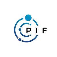 PIF letter technology logo design on white background. PIF creative initials letter IT logo concept. PIF letter design. vector