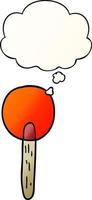 cartoon candy lollipop and thought bubble in smooth gradient style vector