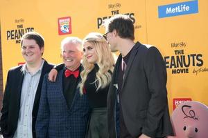 LOS ANGELES, NOV 1 - Gary Trainor, Meghan Trainor, brothers at the The Peanuts Movie Los Angeles Premiere at the Village Theater on November 1, 2015 in Westwood, CA photo