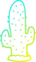 línea de gradiente frío dibujo cactus de dibujos animados vector