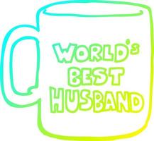 cold gradient line drawing worlds best husband mug vector