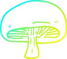 cold gradient line drawing cartoon chestnut mushroom vector