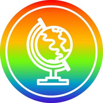 globe map circular in rainbow spectrum vector
