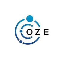 OZE letter technology logo design on white background. OZE creative initials letter IT logo concept. OZE letter design. vector