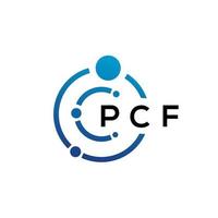 PCF letter technology logo design on white background. PCF creative initials letter IT logo concept. PCF letter design. vector